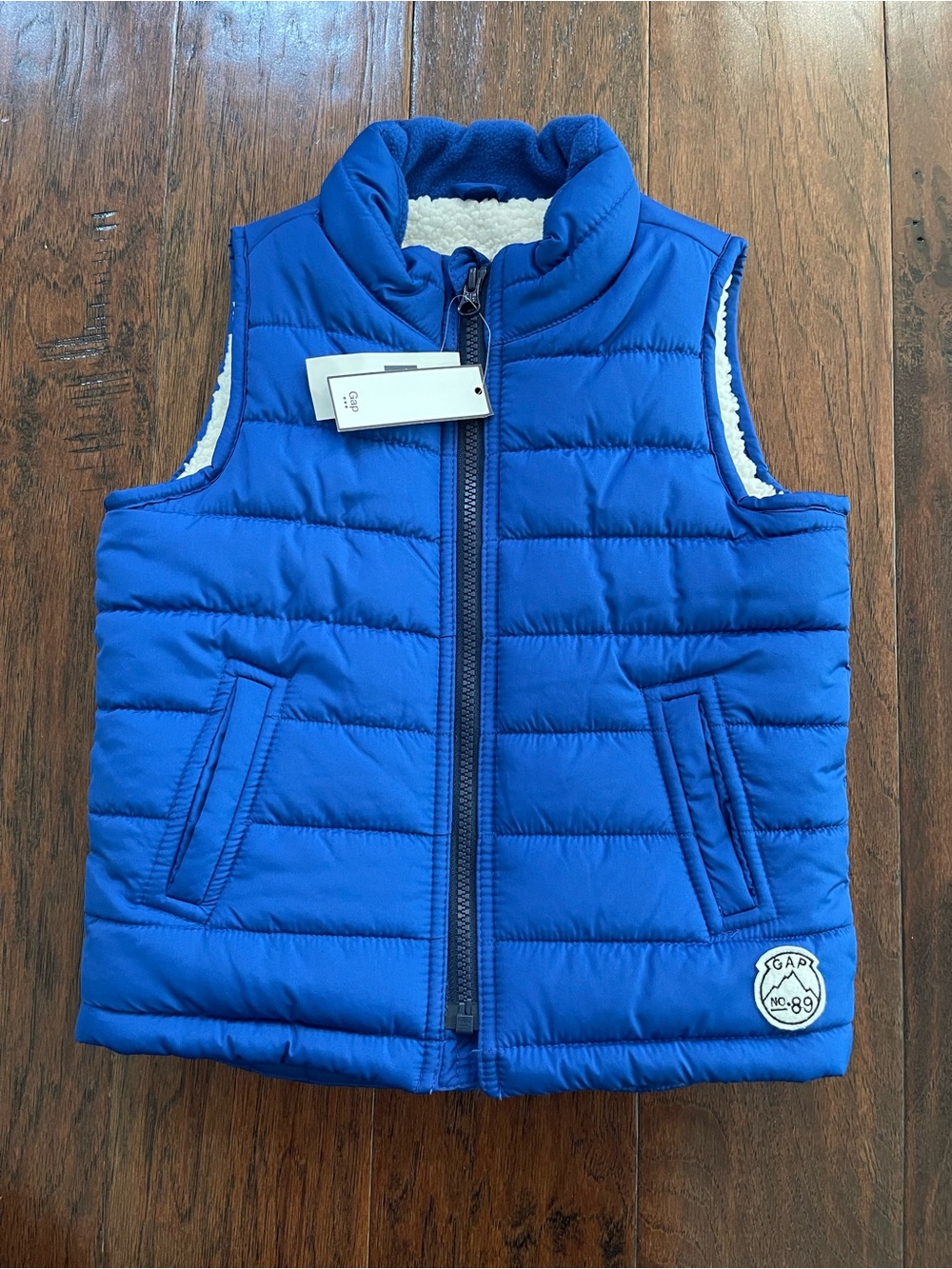 GAP Royal Blue Quilted Sherpa-Lined Kids Vest
